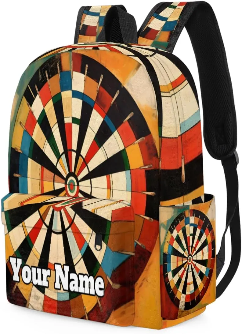 Personalized Darts Board Preschool Toddler Backpack for Boys Girls Custom Kids Name Small Bookbags Kindergarten Elementary Backpack, Sports
