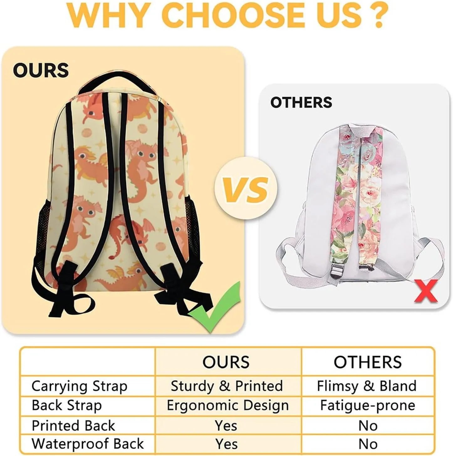 Personalized Dragon Backpack for Girls Boys, 16 Inch Backpacks for School, Cute, Adjustable Straps, Durable, Lightweight, Large Capacity Bookbag for Kids