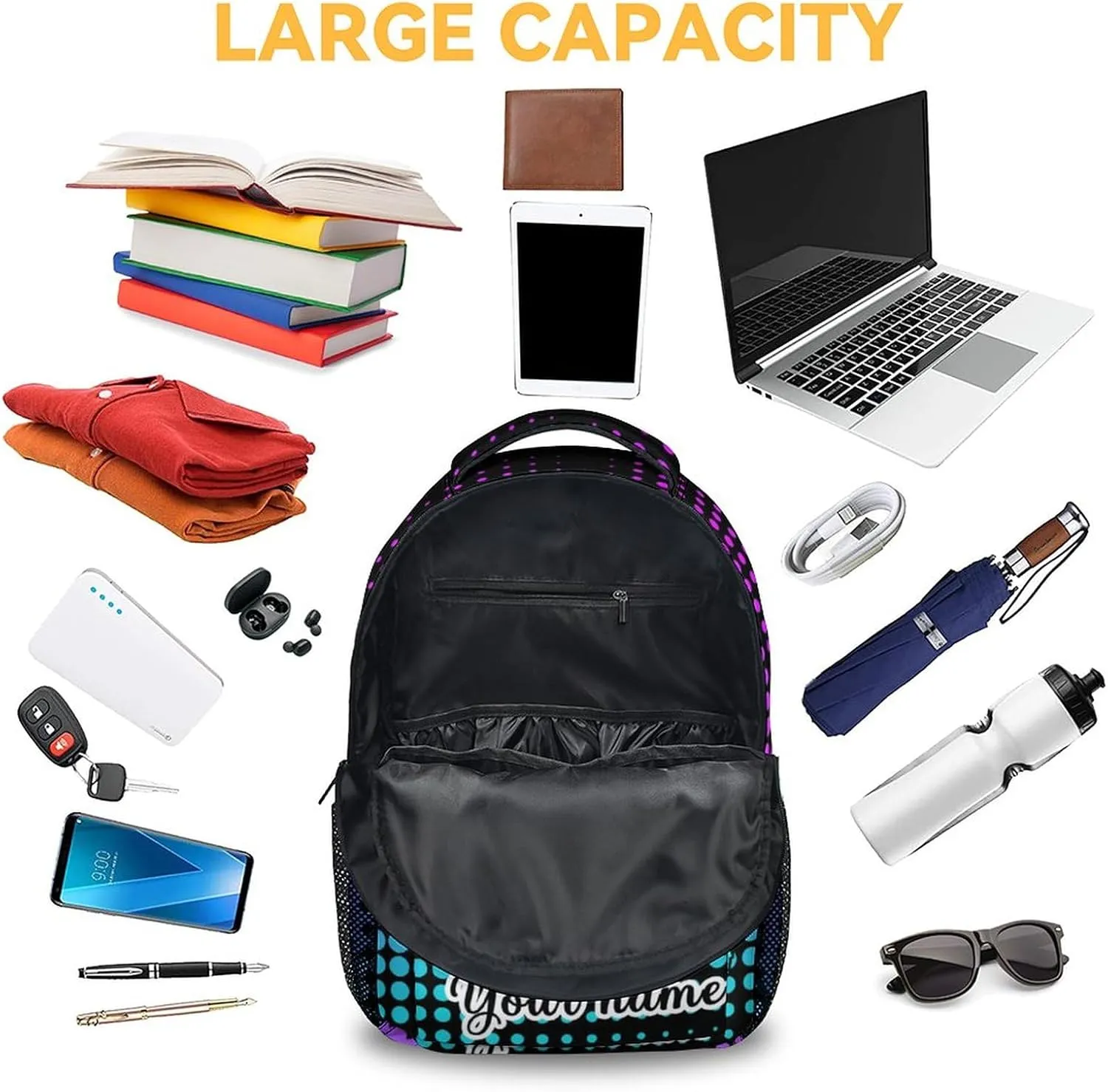 Personalized Gamer Backpack for Boys, 16 Inch Gaming Backpacks for School, Cool, Adjustable Straps, Durable, Lightweight, Large Capacity Bookbag for Kids