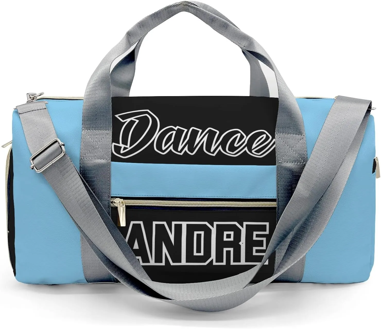 Personalized Gym Duffel Bag Customized Blue Ballet Dance Bag with Name Travel Bag for Women Men Weekend with Shoe Compartment