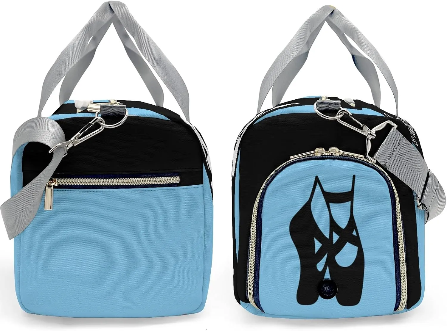 Personalized Gym Duffel Bag Customized Blue Ballet Dance Bag with Name Travel Bag for Women Men Weekend with Shoe Compartment