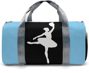 Personalized Gym Duffel Bag Customized Blue Ballet Dance Bag with Name Travel Bag for Women Men Weekend with Shoe Compartment