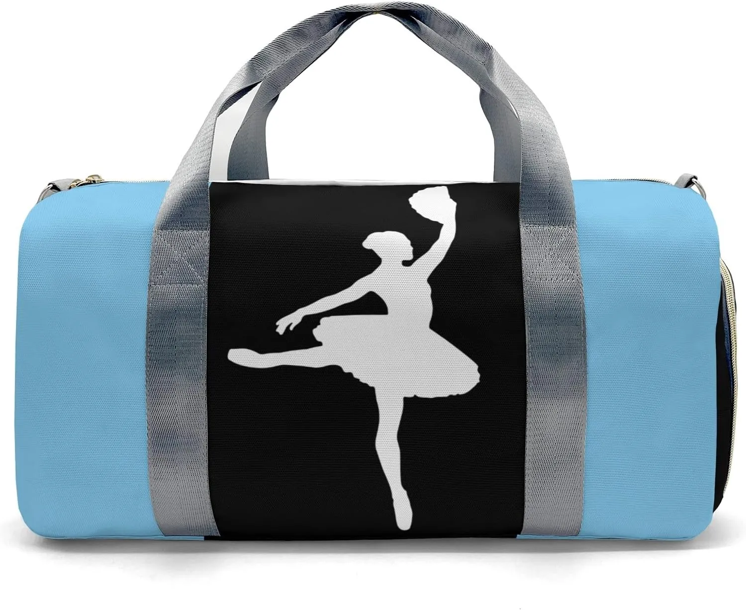 Personalized Gym Duffel Bag Customized Blue Ballet Dance Bag with Name Travel Bag for Women Men Weekend with Shoe Compartment