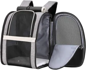 Pet Carrier Backpack with Window Blind for Small Cats Dogs, Ventilated Design, Safety Straps, Buckle Support, Collapsible, Designed for Travel, Hiking, Winter Outing, Outdoor, Go to Vet