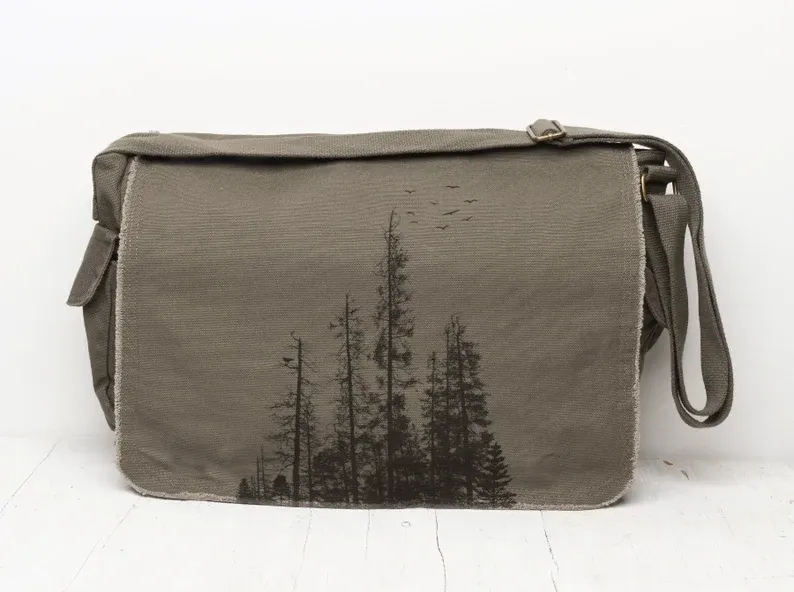 Pine Tree Messenger Bag