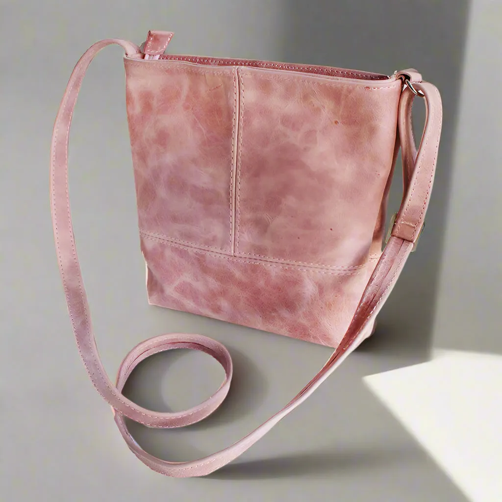 Pink Leather Sling Bag