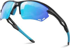 Polarized Sports Sunglasses for Men Women, Idea for Baseball Softball Cycling Fishing Running Golf Glasses TR90 Frame