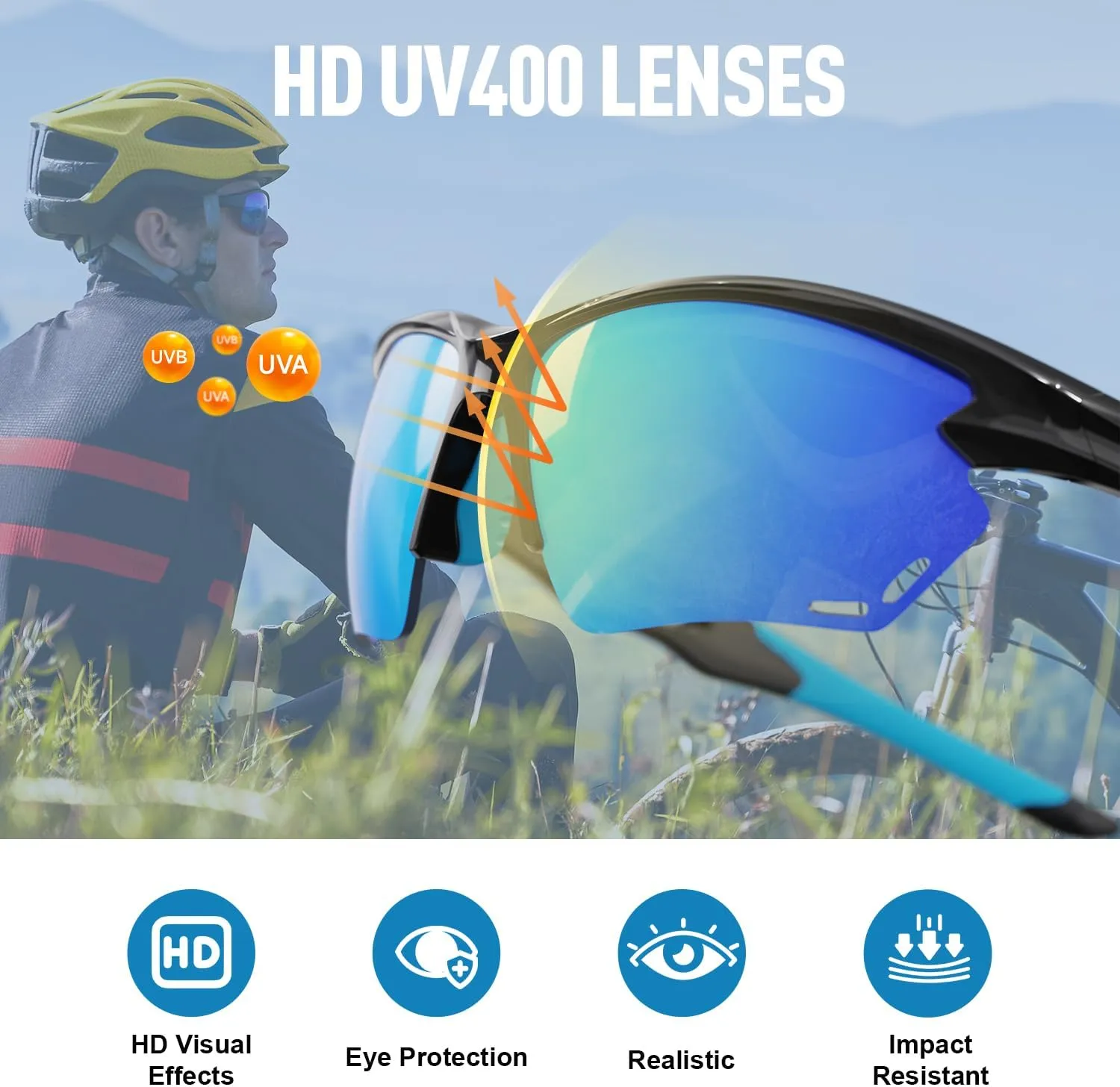 Polarized Sports Sunglasses for Men Women, Idea for Baseball Softball Cycling Fishing Running Golf Glasses TR90 Frame