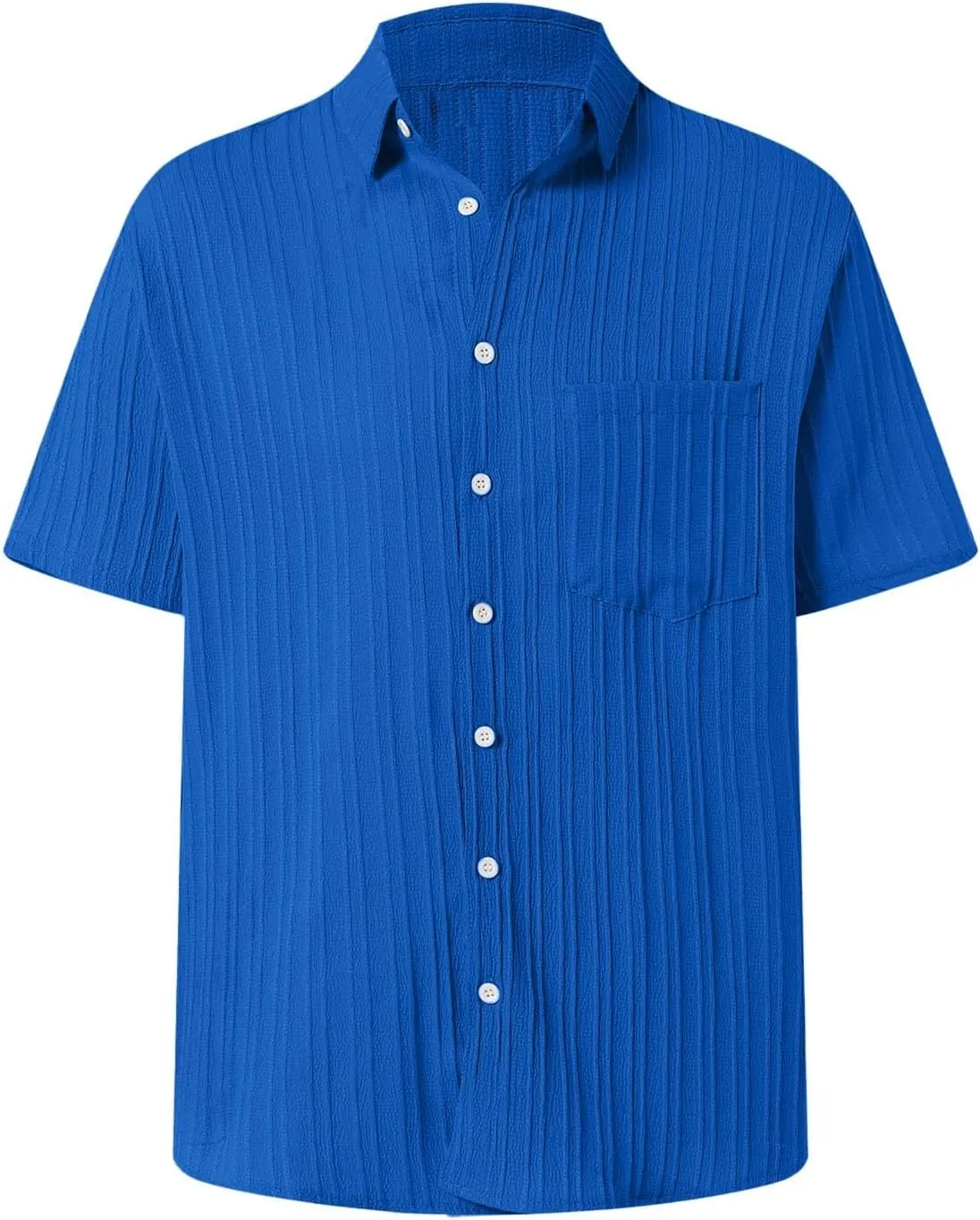 Polo Shirts for Men Mens Summer Textured Shirts Short Sleeve Casual Button Down Shirt Beach Vacation Tops Golf Shirt