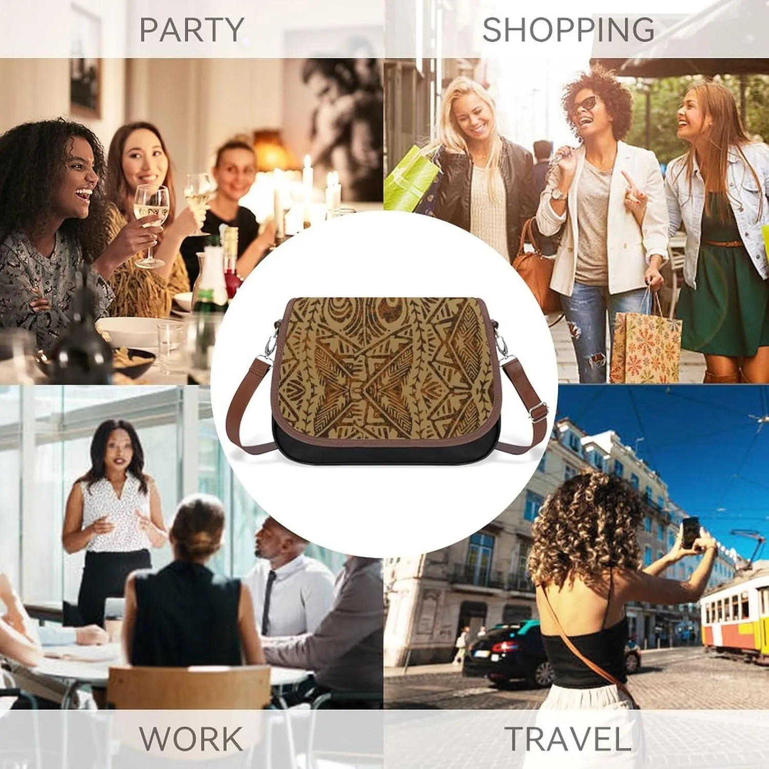 Polynesian Women'S Crossbody Bag Multi-Functional Work And Travel Bag Fashionable Youth Small Bag Customized