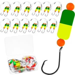 Pompano Rig for Surf Fishing - Pompano Rigs Saltwater for Pompano Bait, Whiting Rigs - Pompano Floats,2/0 Fishing Hooks,Mono line and Crane Swivel Snaps