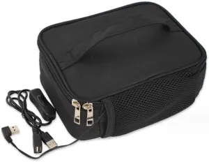 Portable Lunch Oven Bag, Food Warmer, Heated Picnic Box   USB with Thermostat for Home Office Kitchen Travel Camping (black)