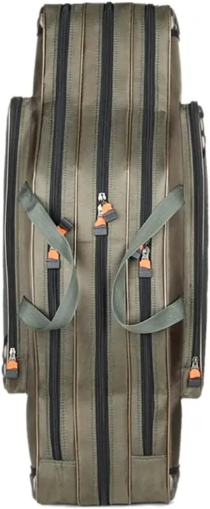 Portable Multifunctional Fishing Bag Canvas 80/90/100/120CM Fishing Rod 3 Layers Travel Carrying Case(90 * 25 * 14cm)