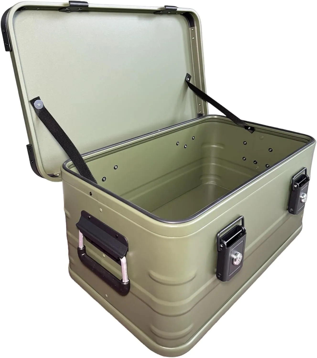 Premium quality Metal Aluminum Camping Storage Box for Outdoor Activities like Sport, Fishing, Hunting, Hiking, Trunk Box, Cargo Case, Transport Container, Waterproof Box 30Liters (517x321x230mm)
