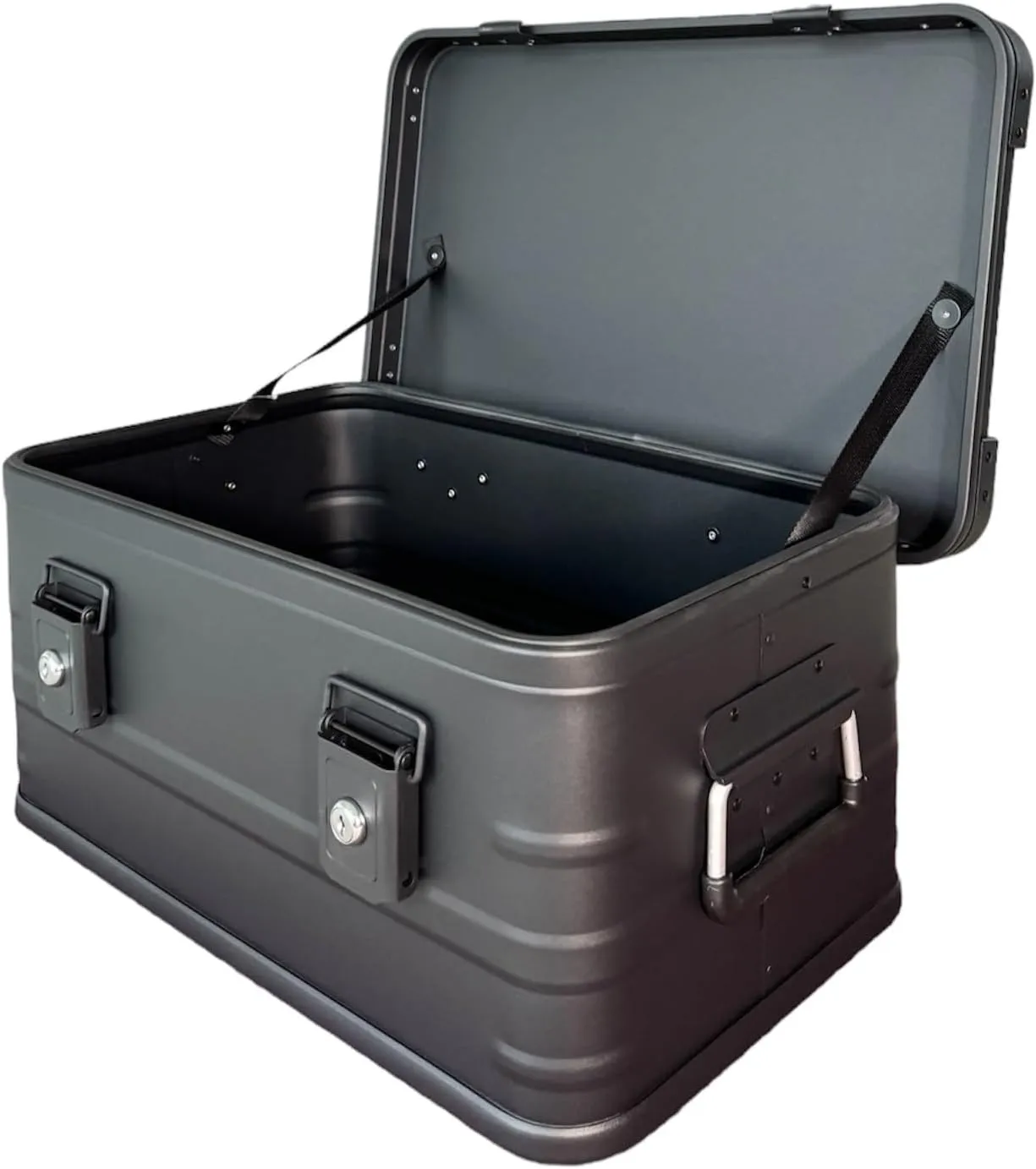 Premium quality Metal Aluminum Camping Storage Box for Outdoor Activities like Sport, Fishing, Hunting, Hiking, Trunk Box, Cargo Case, Transport Container, Waterproof Box 30Liters (517x321x230mm)