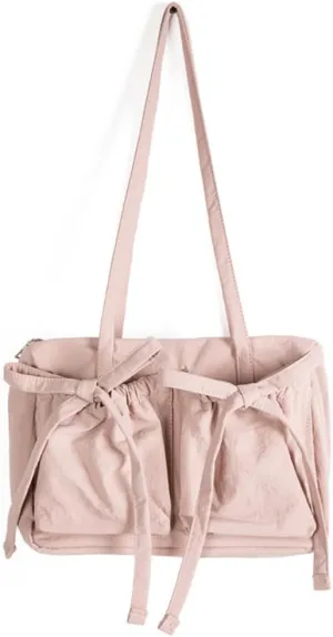 Preppy Messenger Bag Laptop Messenger Bag for Women Bow Tie Shoulder Bag Coquette Accessories Preppy Stuff (pink)