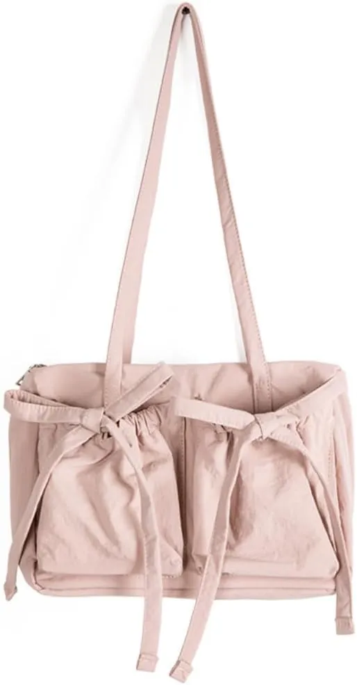Preppy Messenger Bag Laptop Messenger Bag for Women Bow Tie Shoulder Bag Coquette Accessories Preppy Stuff (pink)