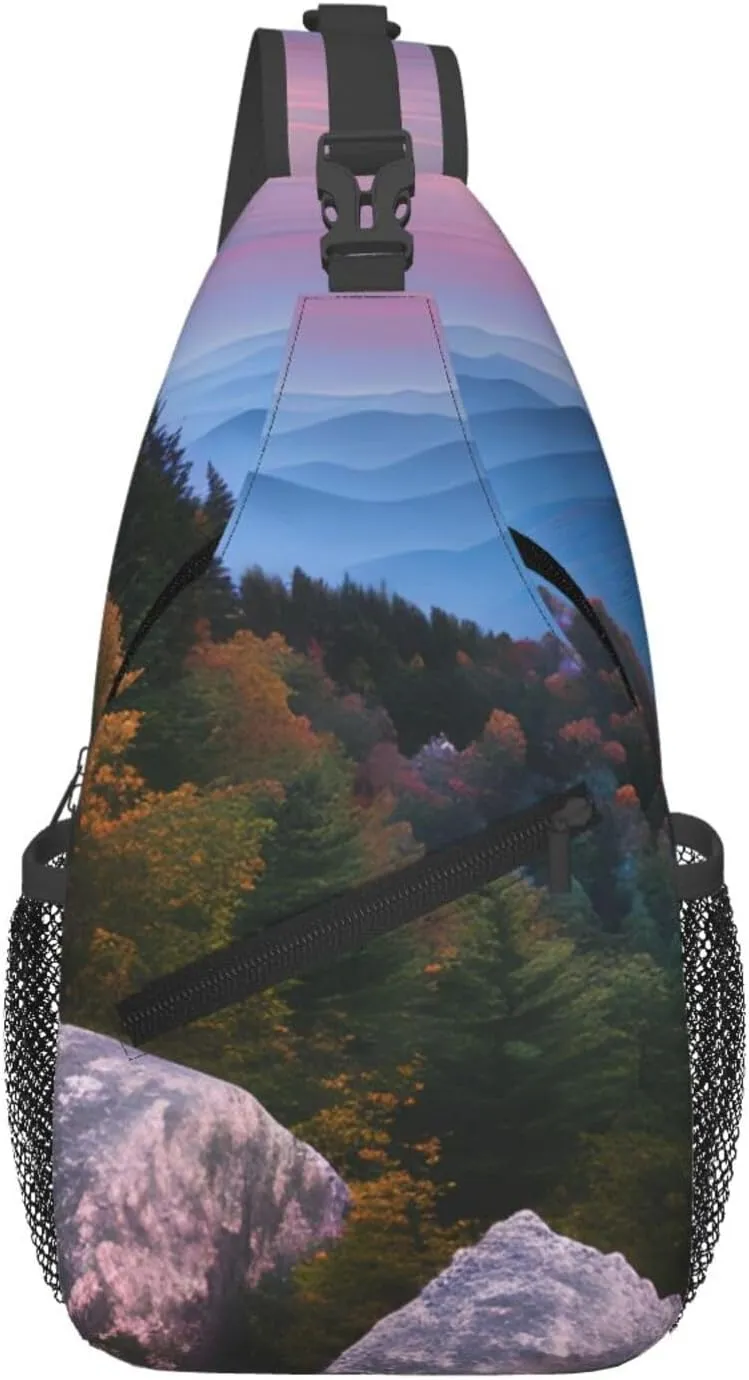 Print Diagonally Sling Bag,Crossbody Sling Backpack Shoulder Chest Bag For Women Men,Hiking