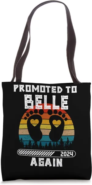 Promoted To BELLE Again Est.2024 Vintage Pregnancy Tote Bag
