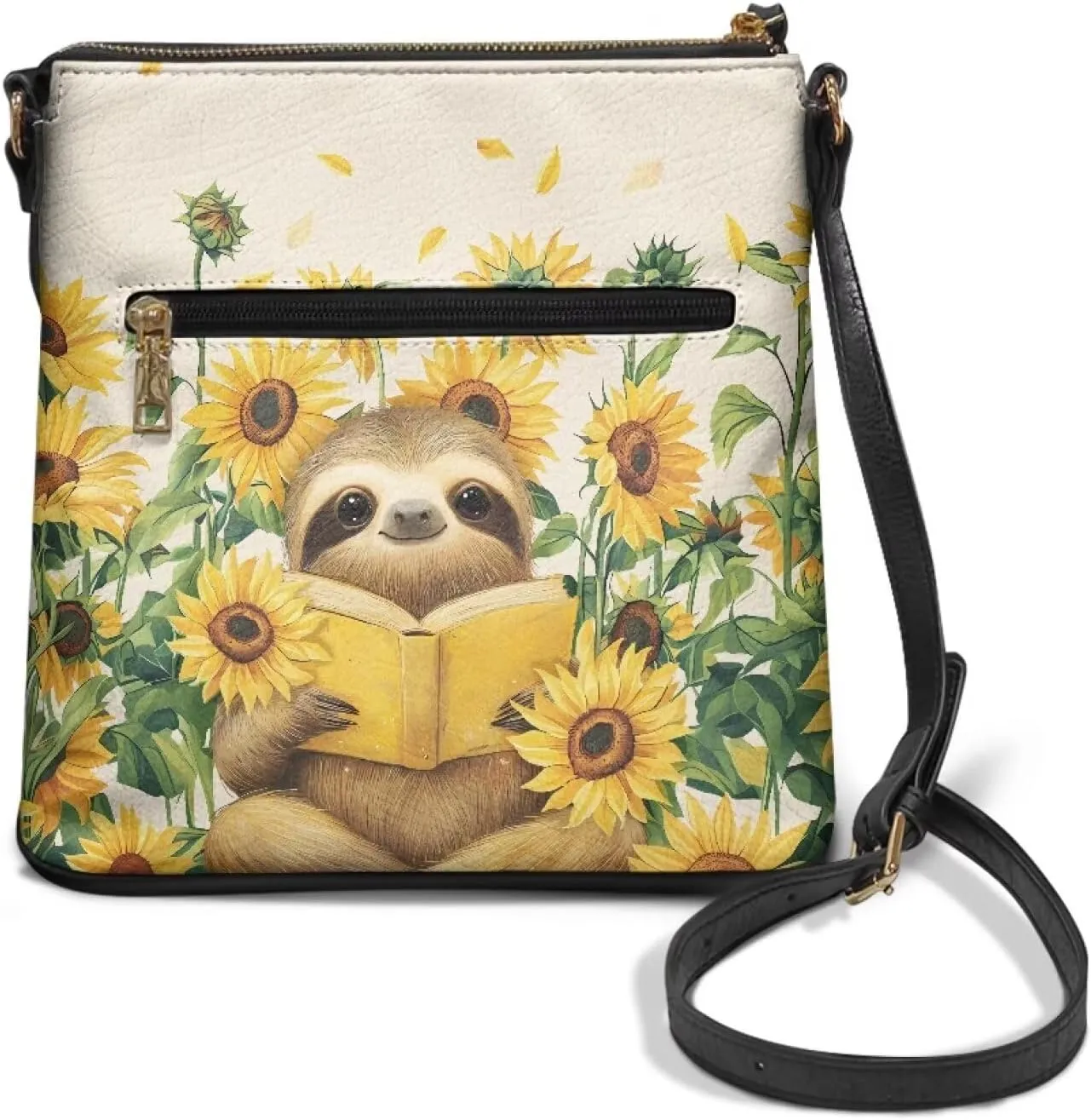 PU Crossbody Bags for Women Large Multiple Pockets Bag Fashion Sling Hobo Bag with Zipper for Working Shopping