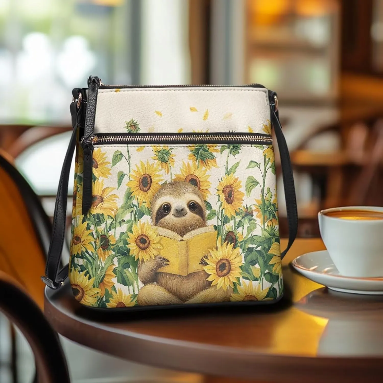 PU Crossbody Bags for Women Large Multiple Pockets Bag Fashion Sling Hobo Bag with Zipper for Working Shopping
