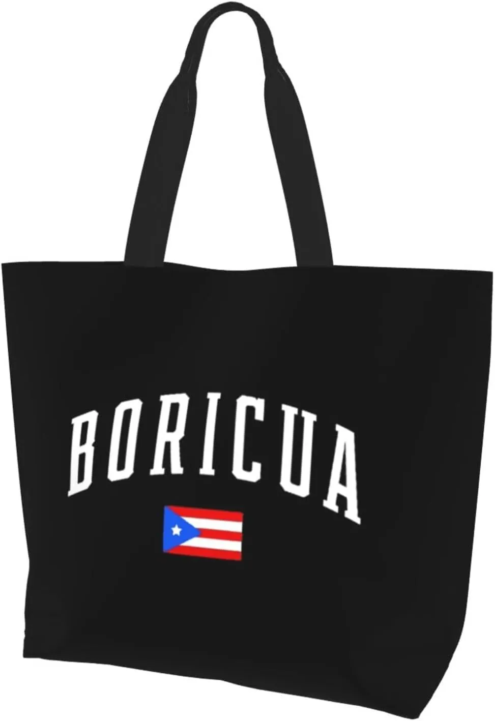 Puerto Rico Canvas Tote Bag Puerto Rico Flag Shoulder Bag Puerto Rican Casual Grocery Bags Outdoor