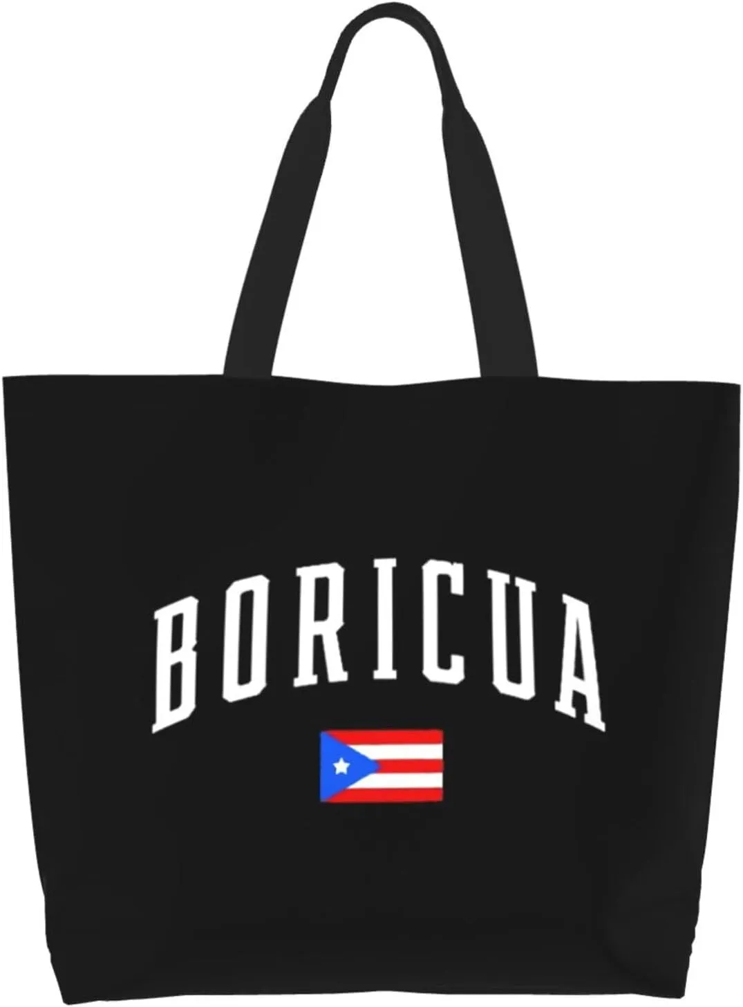 Puerto Rico Canvas Tote Bag Puerto Rico Flag Shoulder Bag Puerto Rican Casual Grocery Bags Outdoor