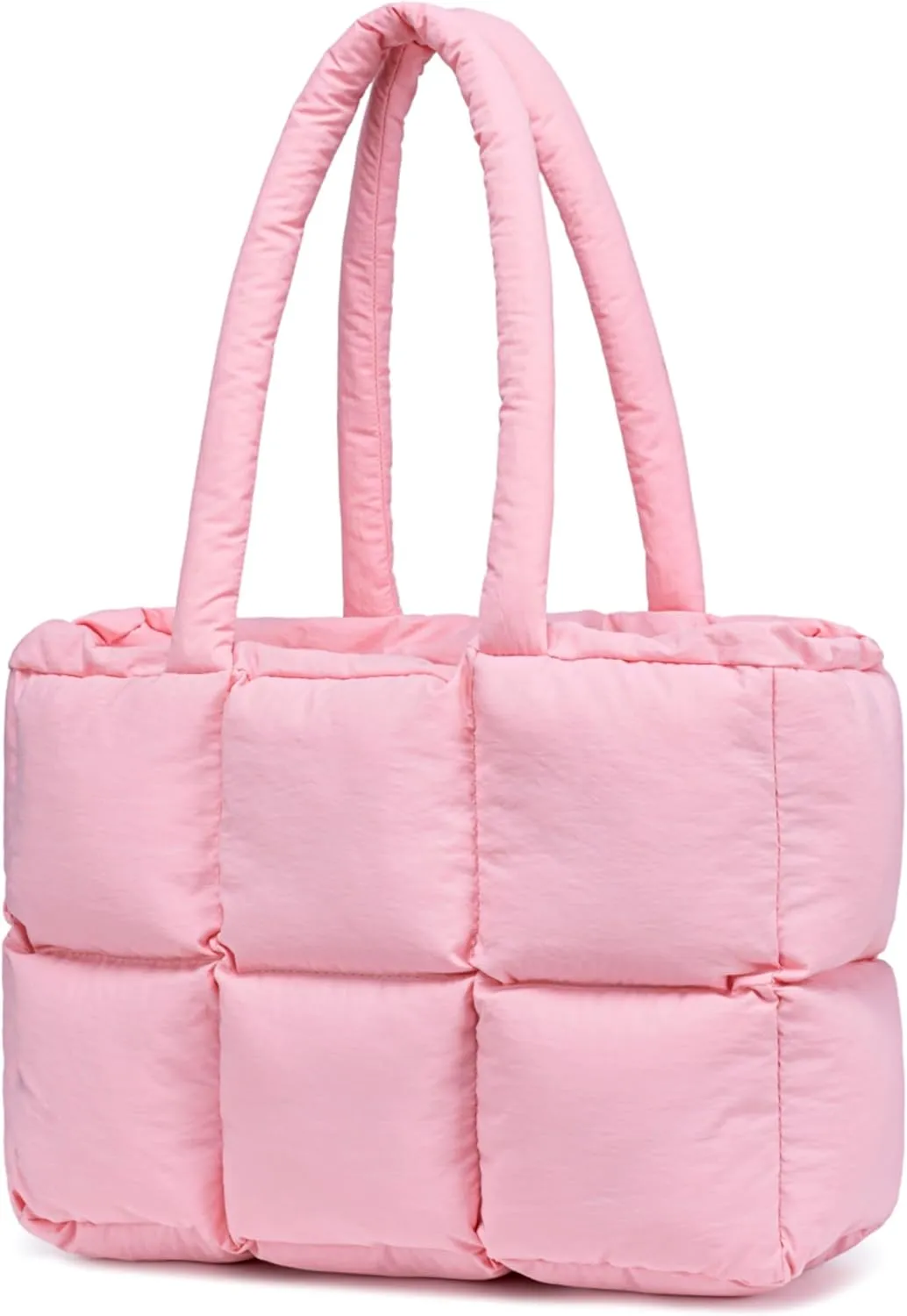Puffer Tote Bag, Quilted Puffy Purse, Cute Padded Winter Shoulder Bags, Lightweight Down Handbag for Women Work Travel