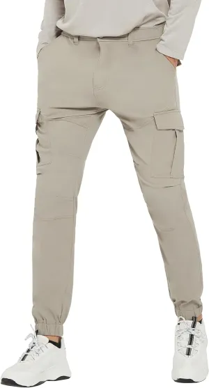 PULI Men's Waterproof Hiking Pants, Slim Fit Cargo Joggers, Stretch Quick Dry Outdoor Pants with Pockets