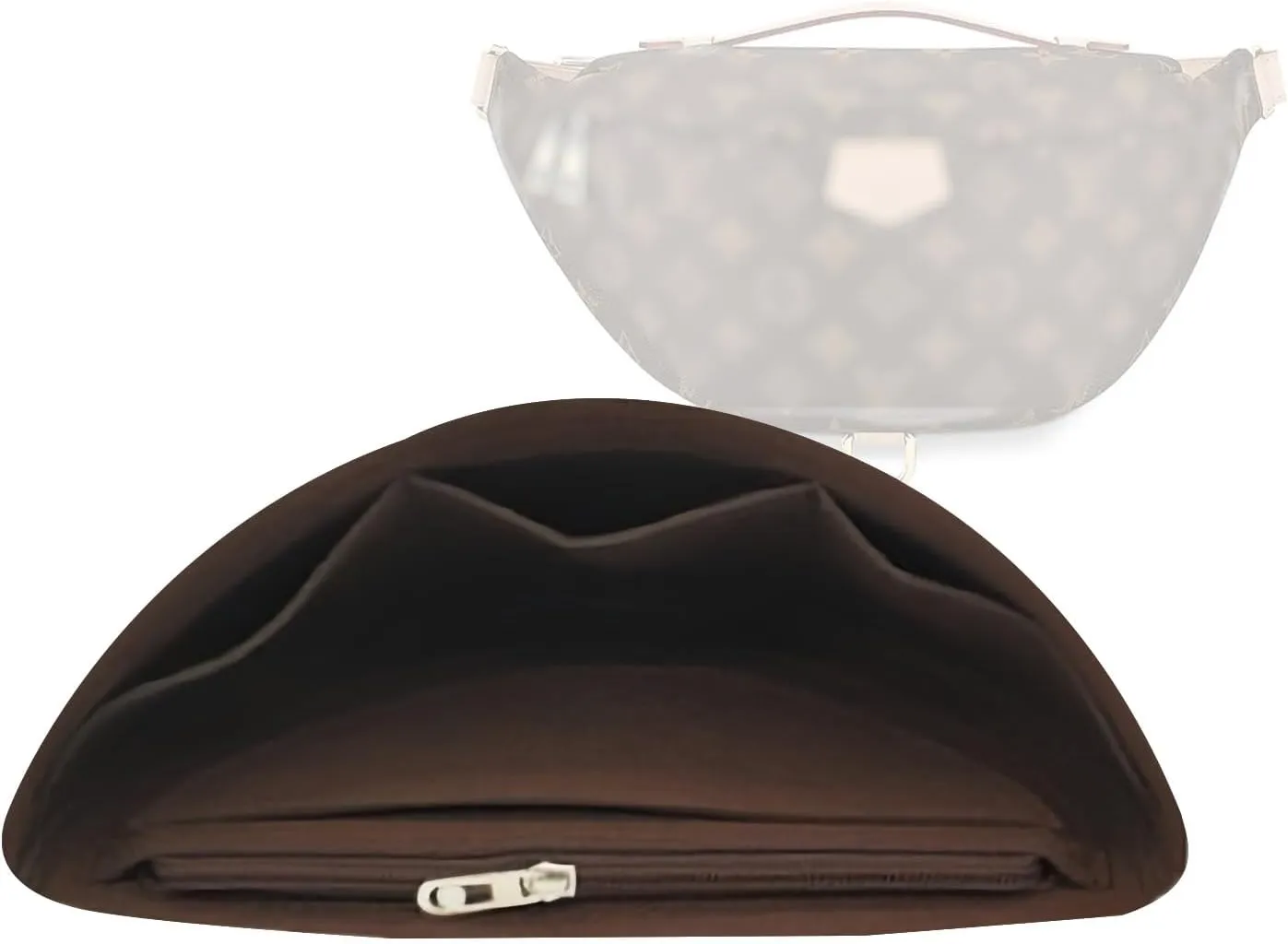 Purse Organizer for Waistpack Inner Lining Sleeve Bag Storage Bag Insert Y067-coffee
