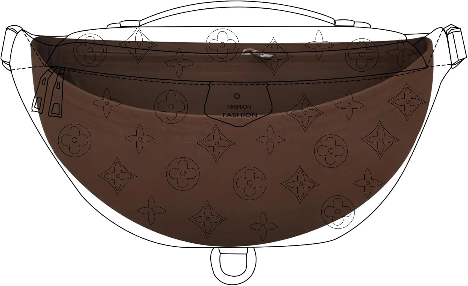 Purse Organizer for Waistpack Inner Lining Sleeve Bag Storage Bag Insert Y067-coffee