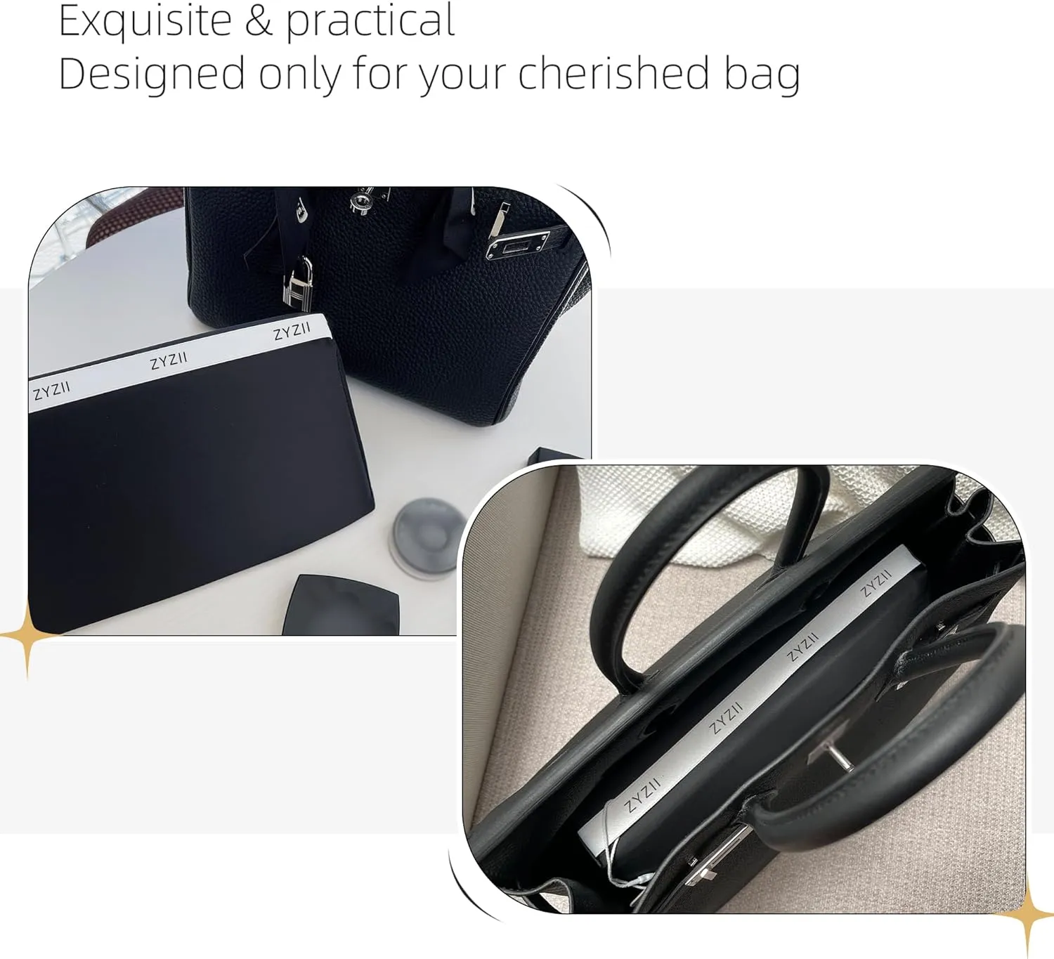 Purse Pillow for Birkin 20/25/30/35/40/45/50,Memory Foam Shaper Insert,Silky Bag Pillow for Luxury Handbag Tote（Black,BK50）