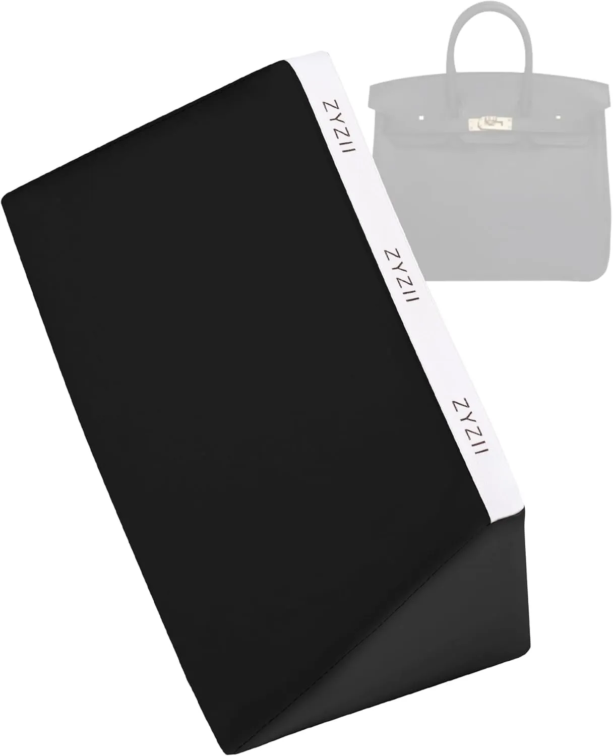 Purse Pillow for Birkin 20/25/30/35/40/45/50,Memory Foam Shaper Insert,Silky Bag Pillow for Luxury Handbag Tote（Black,BK50）