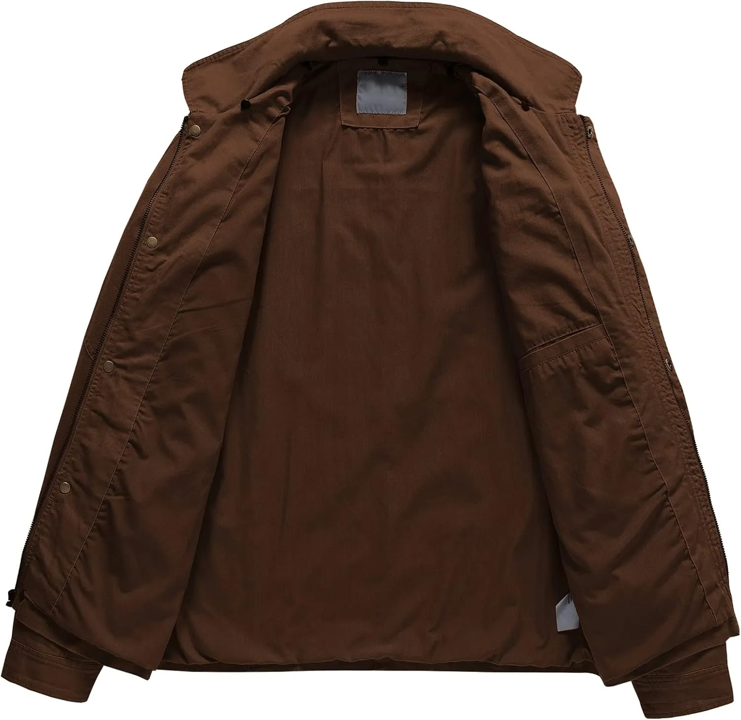 Pursky Men's Canvas Cotton Military Casual Field Jacket Outerwear With Removable Hood