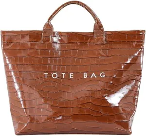 PVC Tote Bag for Women Snake Skin Print Purse Clear Plastic Tote Bag Large Kraft Paper Handbag