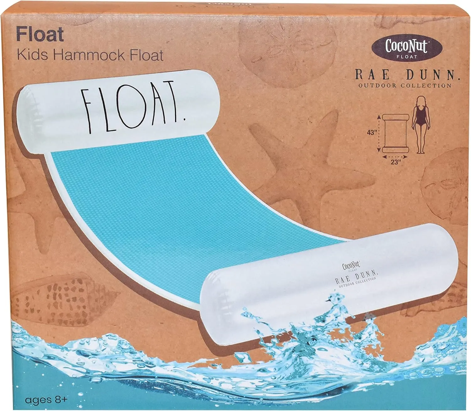 Rae Dunn x CocoNut Float Kids Hammock Floats - Kid Size Multi-Purpose Inflatable Drifter, Saddle Float & Lounge Chair - Versatile Ride-On for Summer & Swim Parties