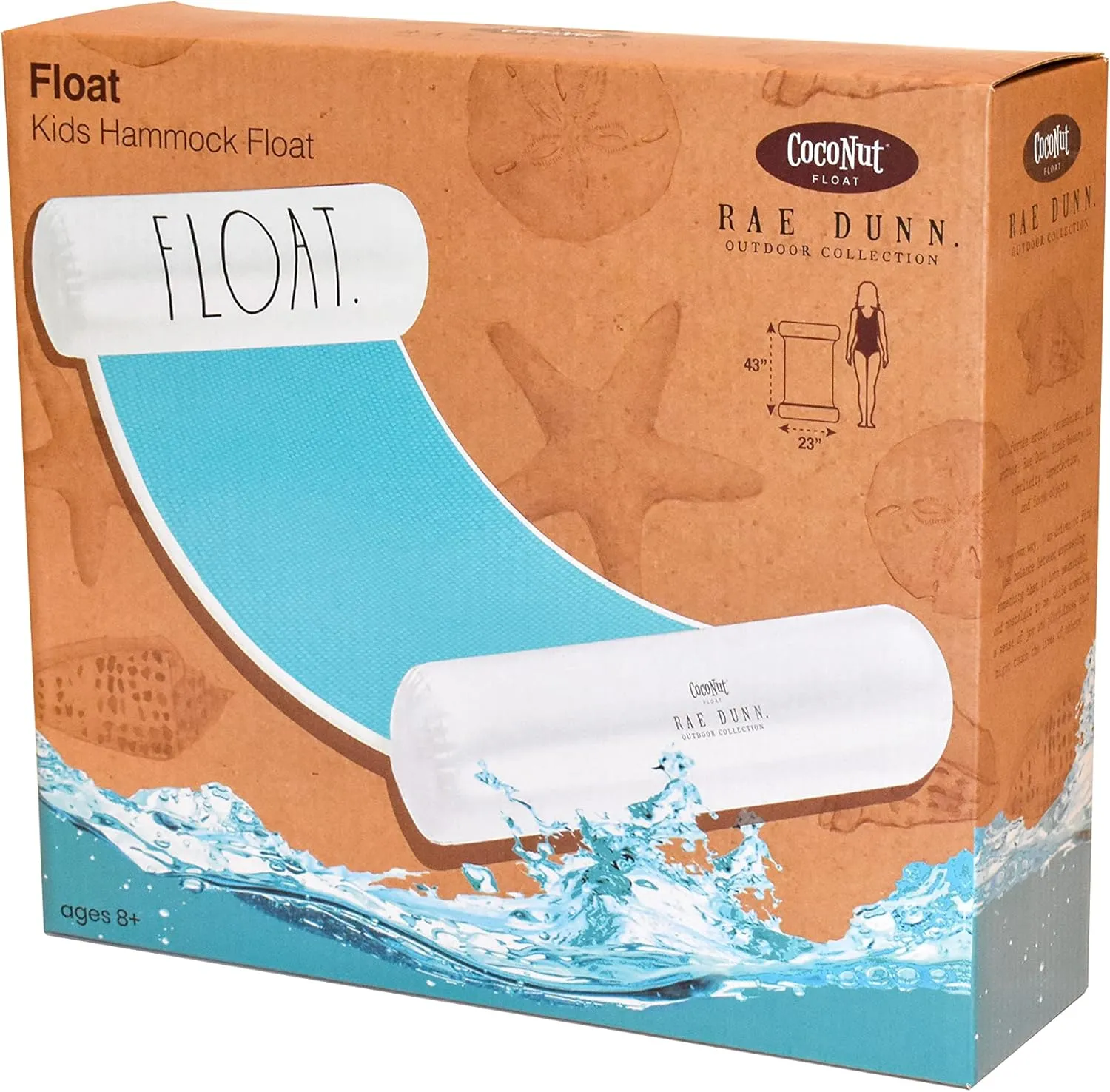 Rae Dunn x CocoNut Float Kids Hammock Floats - Kid Size Multi-Purpose Inflatable Drifter, Saddle Float & Lounge Chair - Versatile Ride-On for Summer & Swim Parties