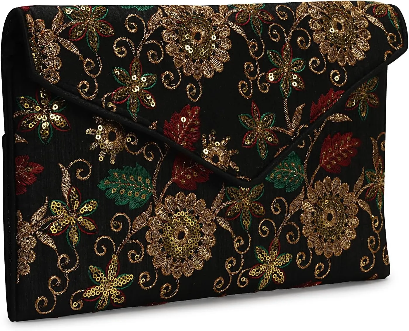 Rajasthani Indian Art Sling Bag Foldover Clutch Purse For Women, Indian Handcrafted Foldover Sling Clutch