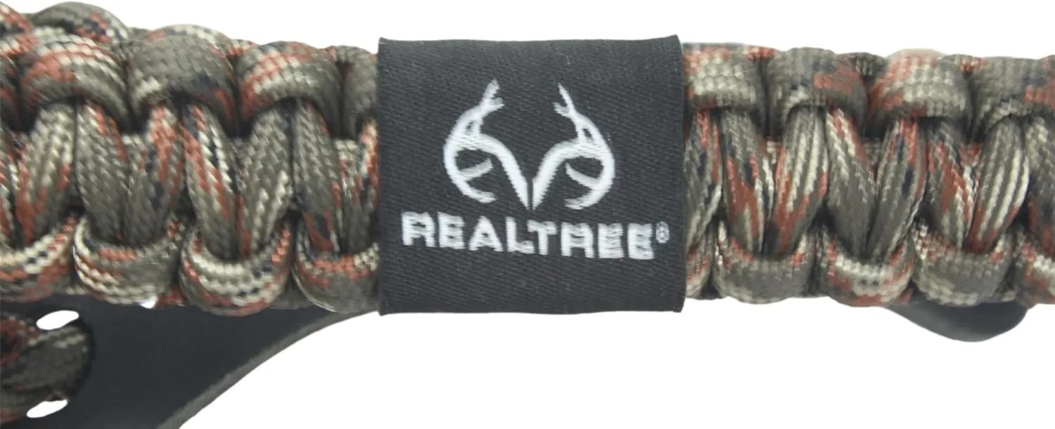 Realtree® Paracord Archery Bow Wrist Sling - 100% Full Grain Leather 550 Paracord