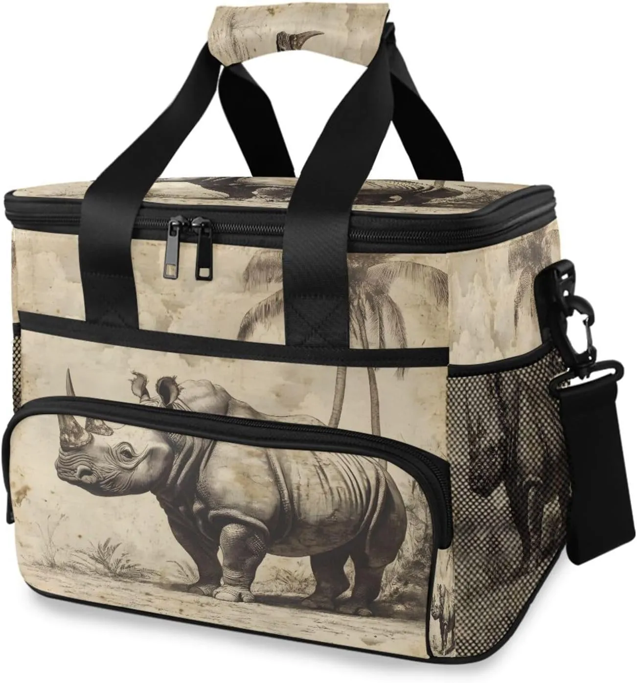 Rhinoceros Insulated Lunch Box 15L Large Tote Cooler Bag Reusable Leakproof Lunch Bag with Adjustable Shoulder Strap for Women Men Office Work Picnic