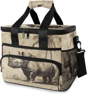 Rhinoceros Insulated Lunch Box 15L Large Tote Cooler Bag Reusable Leakproof Lunch Bag with Adjustable Shoulder Strap for Women Men Office Work Picnic