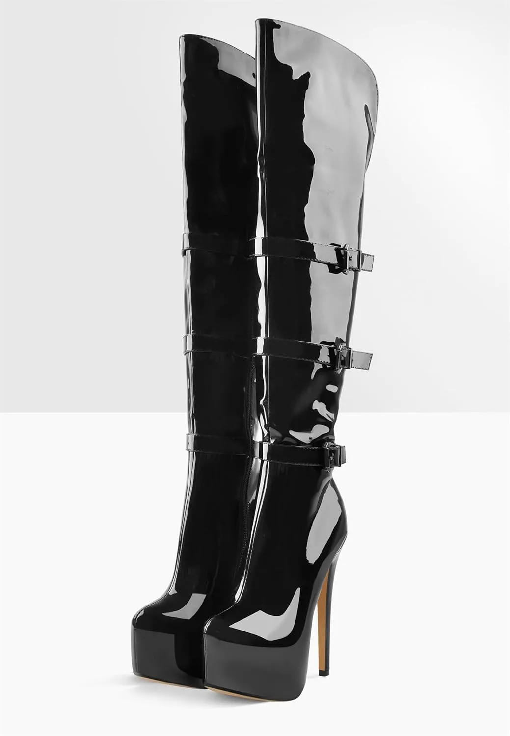 Richealnana Women's Platform Lace Up Side Zipper Over the Knee High Boots