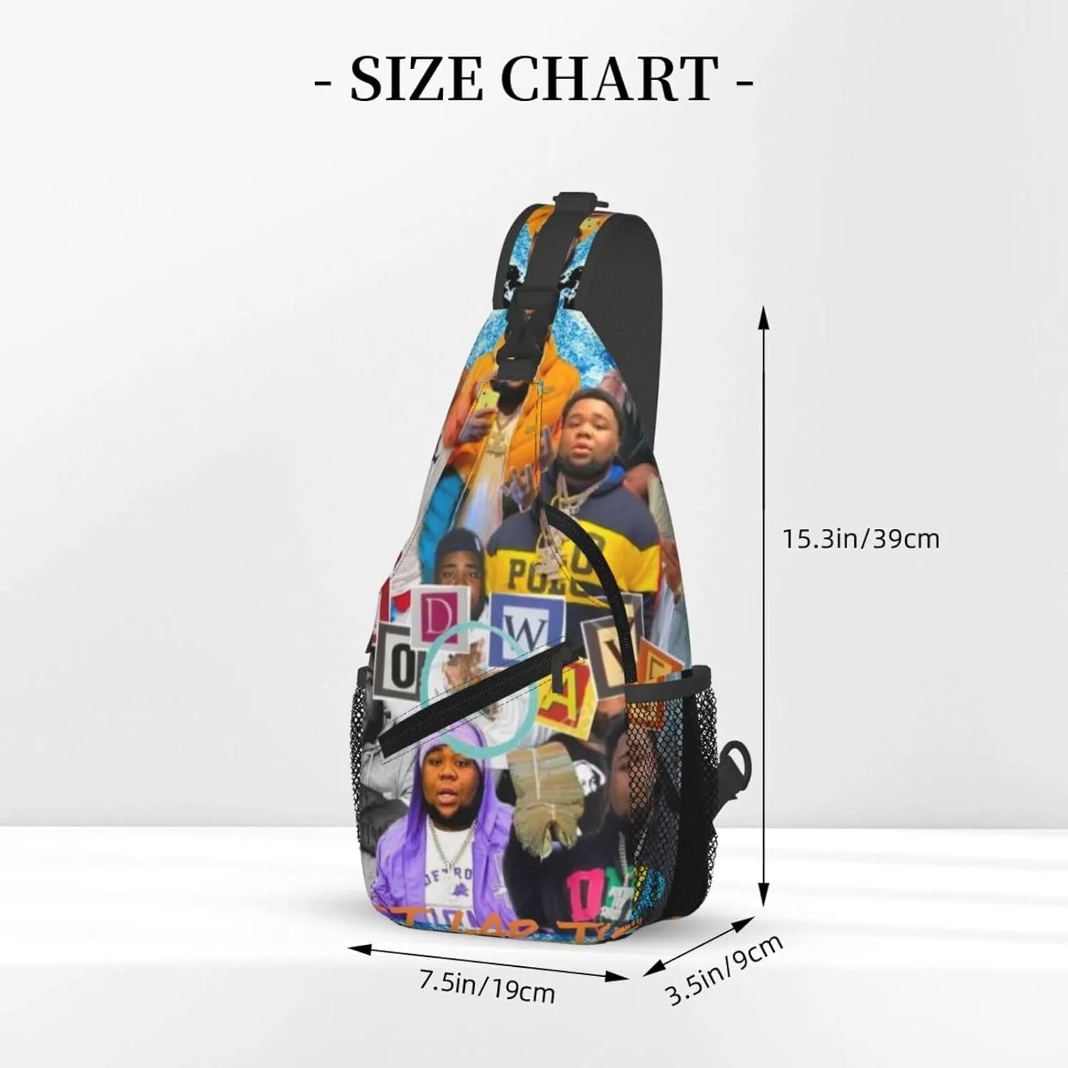 Rod Music Wave Fashion Casual Crossbody Bag Chest Bag Sling Bag Travel Daypack For Women Men Black
