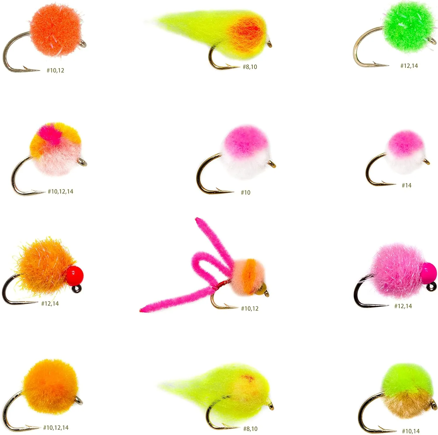 ROKC Premium Fly Fishing Flies Assortment | Dry, Wet, Nymph, Streamer Flies, Caddis, Hopper | Trout, Bass, Steelhead Fishing Lure Set