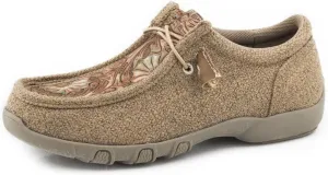 Roper Womens Tan Canvas Tooled Casual 2 Eye Chukka
