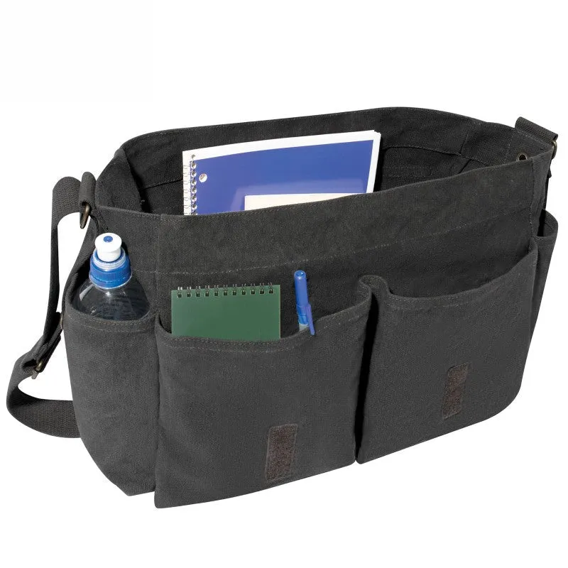 Rothco HW Canvas Vintage Messenger Bag - Black