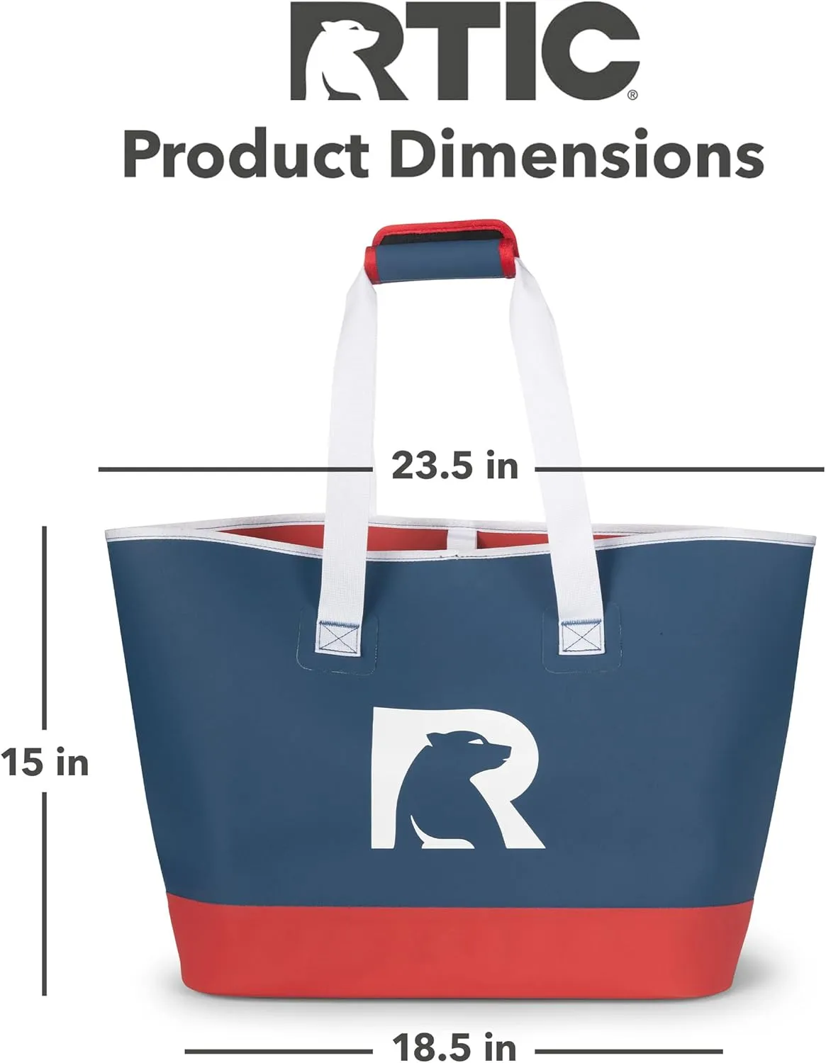 RTIC Ultra-Tough Tote Bag, Waterproof for Beach, Pool, Towel, Grocery, Shopping, Heavy-Duty, Puncture Resistant, Large