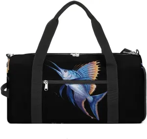 Sailfish Funny Gym Bag Travel Tote Bag Duffel Bag with Shoe Compartment for Weekender Sports Vacation