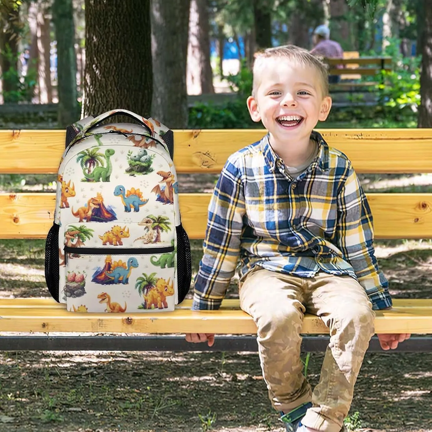 School Backpack for Boys Girls, Dinosaur Backpacks for Kids Ages 6-10, Lightweight Bookbag for Elementary Middle School, Cute Colorful School Bag