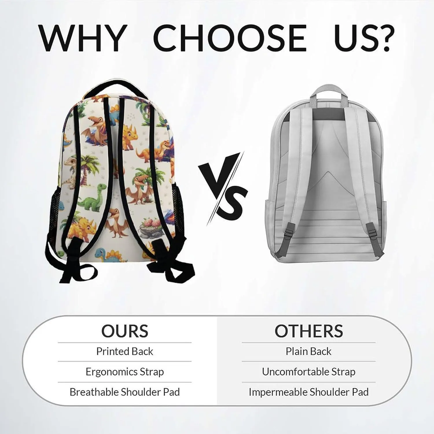 School Backpack for Boys Girls, Dinosaur Backpacks for Kids Ages 6-10, Lightweight Bookbag for Elementary Middle School, Cute Colorful School Bag